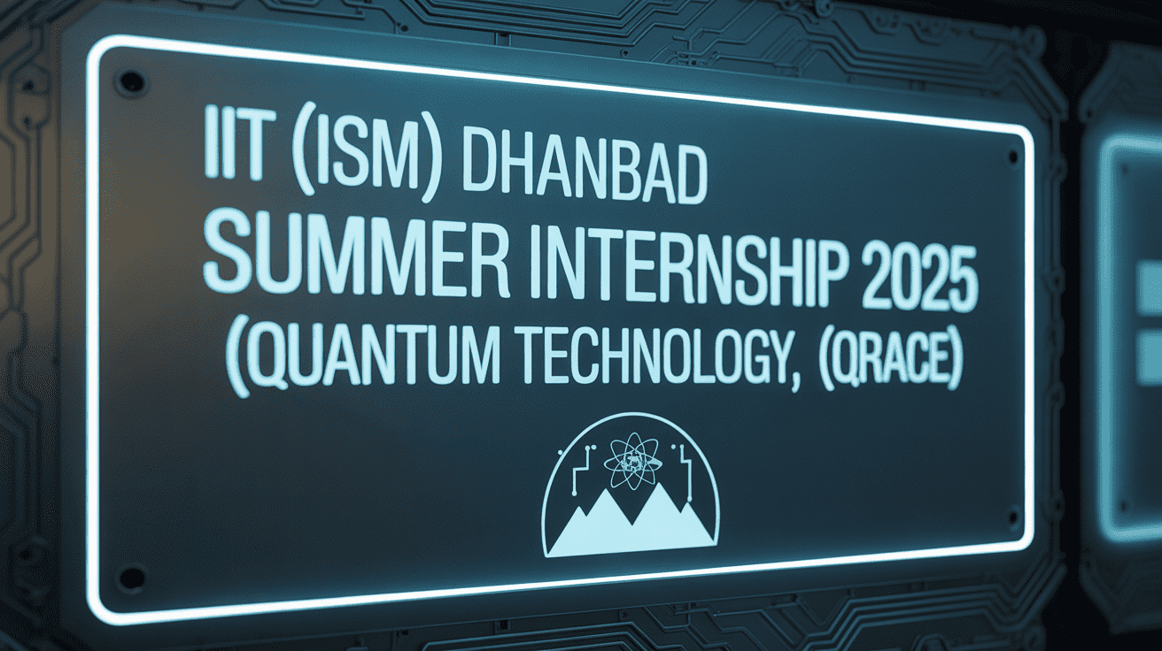 IIT (ISM) Dhanbad Summer Internship 2025 (Quantum Technology, QRACE) – Eligibility, Process, Stipend & How to Apply