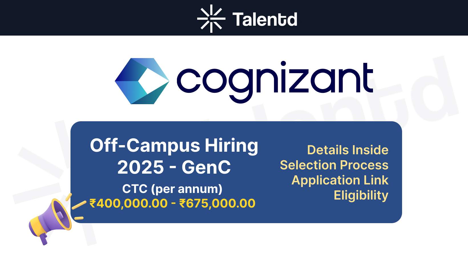 Cognizant Freshers Hiring 2025 GenC: Registration, Eligibility, and Deadline Details