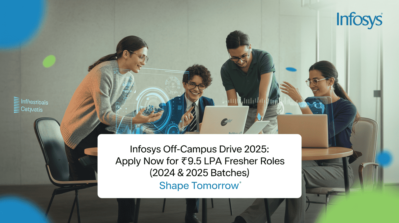 Infosys Off-Campus Drive 2025: Apply Now for ₹9.5 LPA Fresher Roles (2024 & 2025 Batches)