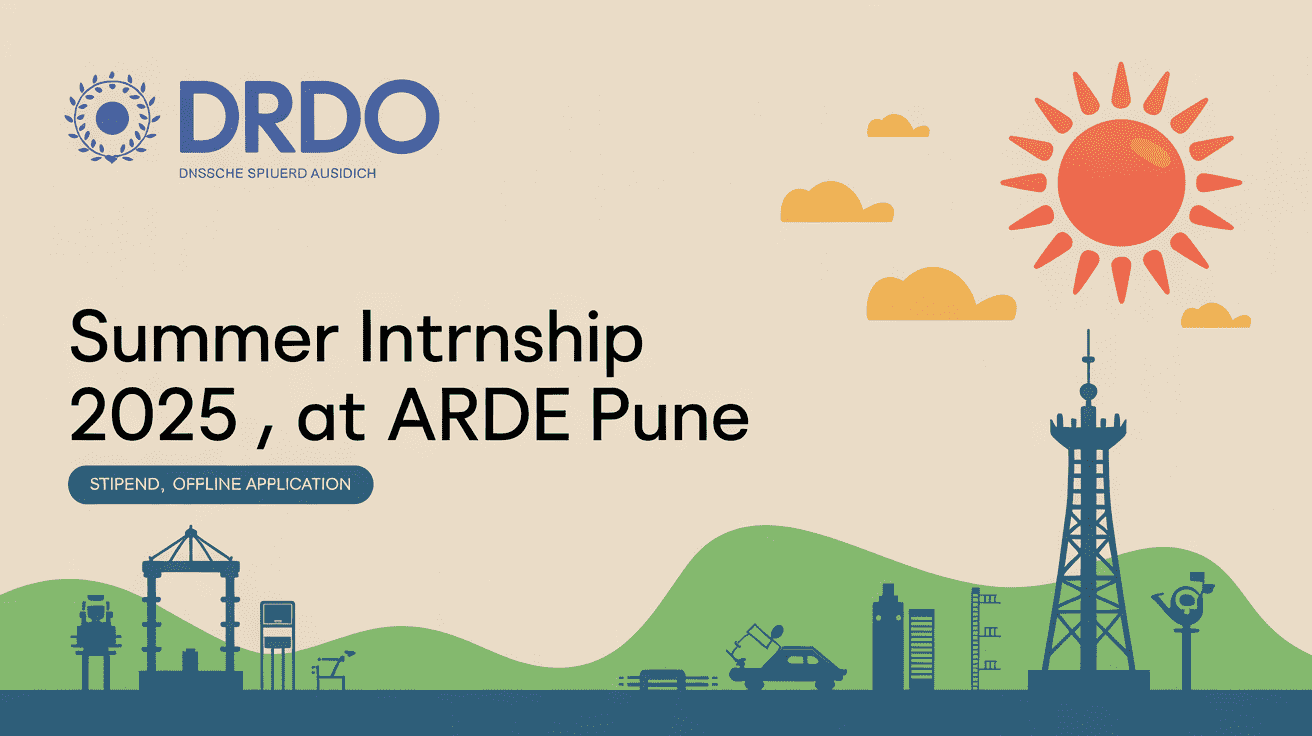 DRDO Summer Internship 2025 at ARDE Pune – Stipend, Eligibility, Offline Application Guide Inside