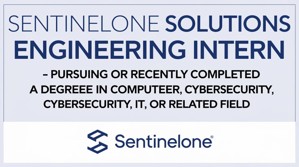 Solutions Engineering Intern - AI SIEM & Integrations at SentinelOne