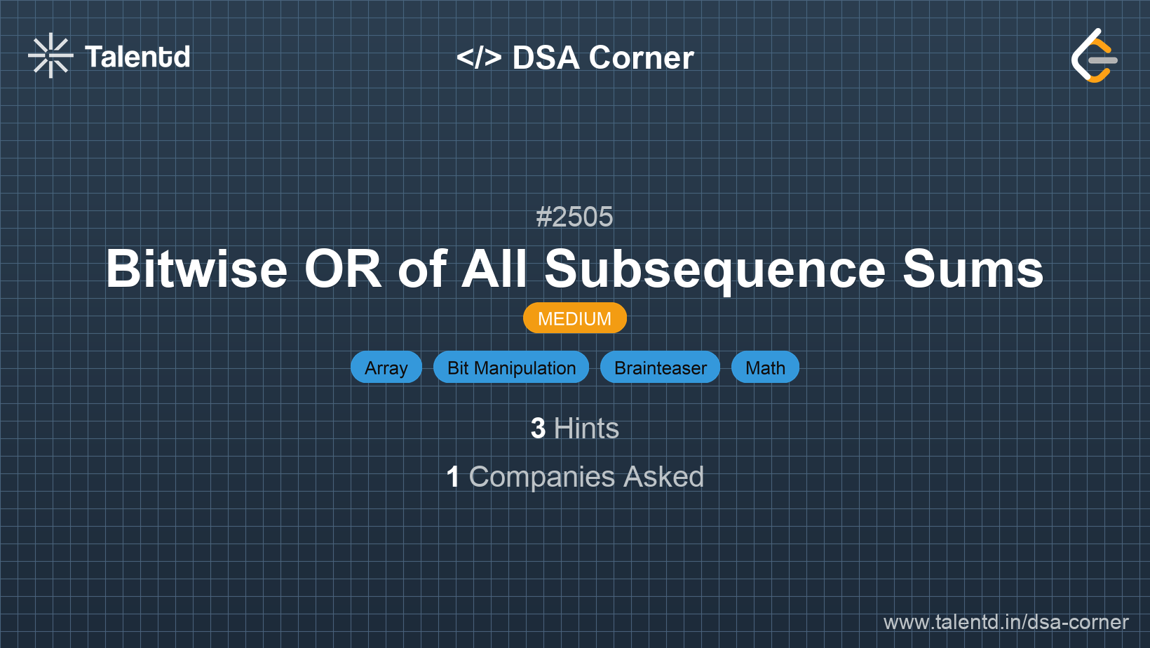 Problem visualization for Bitwise OR of All Subsequence Sums - A Medium level DSA problem