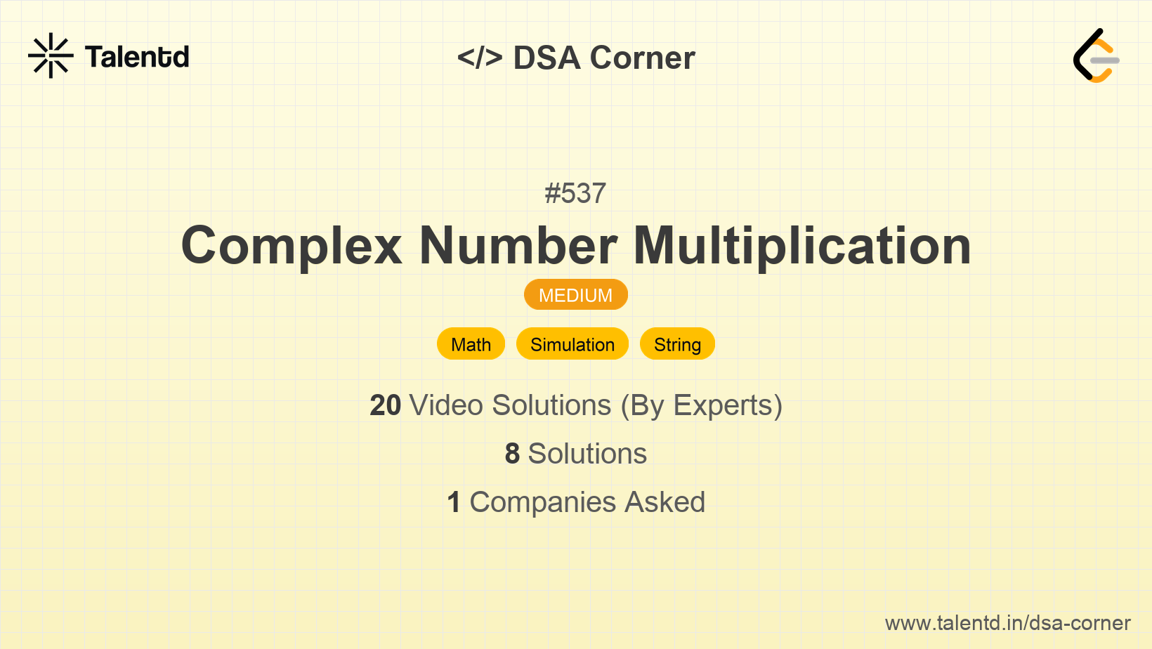 Problem visualization for Complex Number Multiplication - A Medium level DSA problem