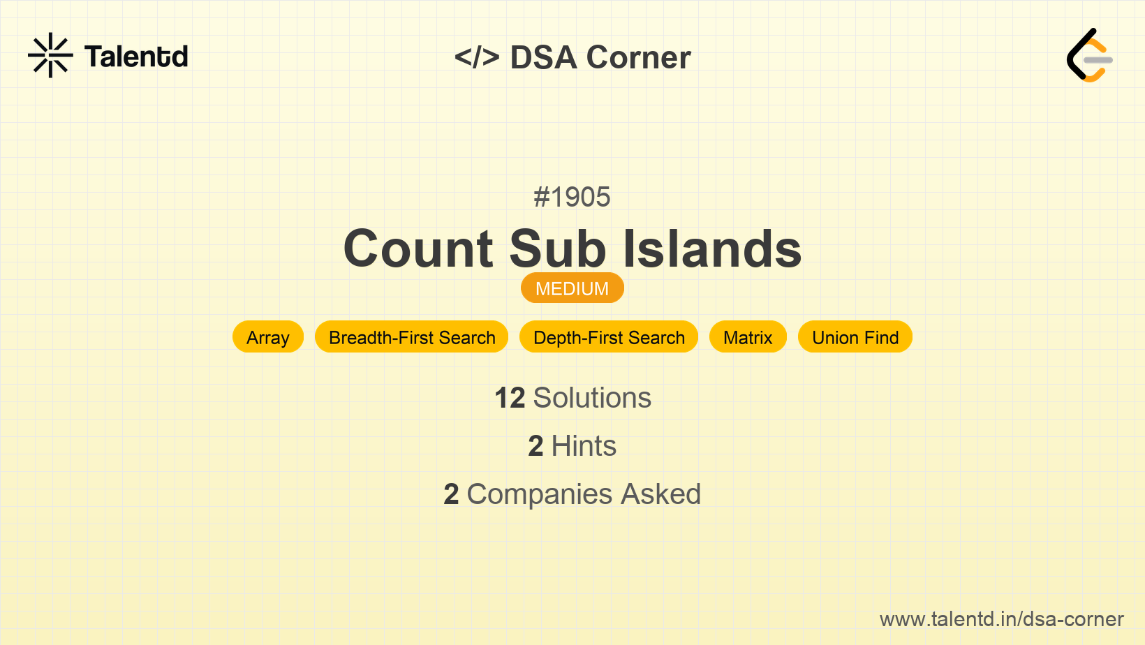 Problem visualization for Count Sub Islands - A Medium level DSA problem