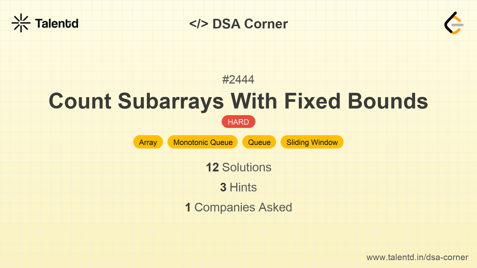Problem visualization for Count Subarrays With Fixed Bounds - A Hard level DSA problem