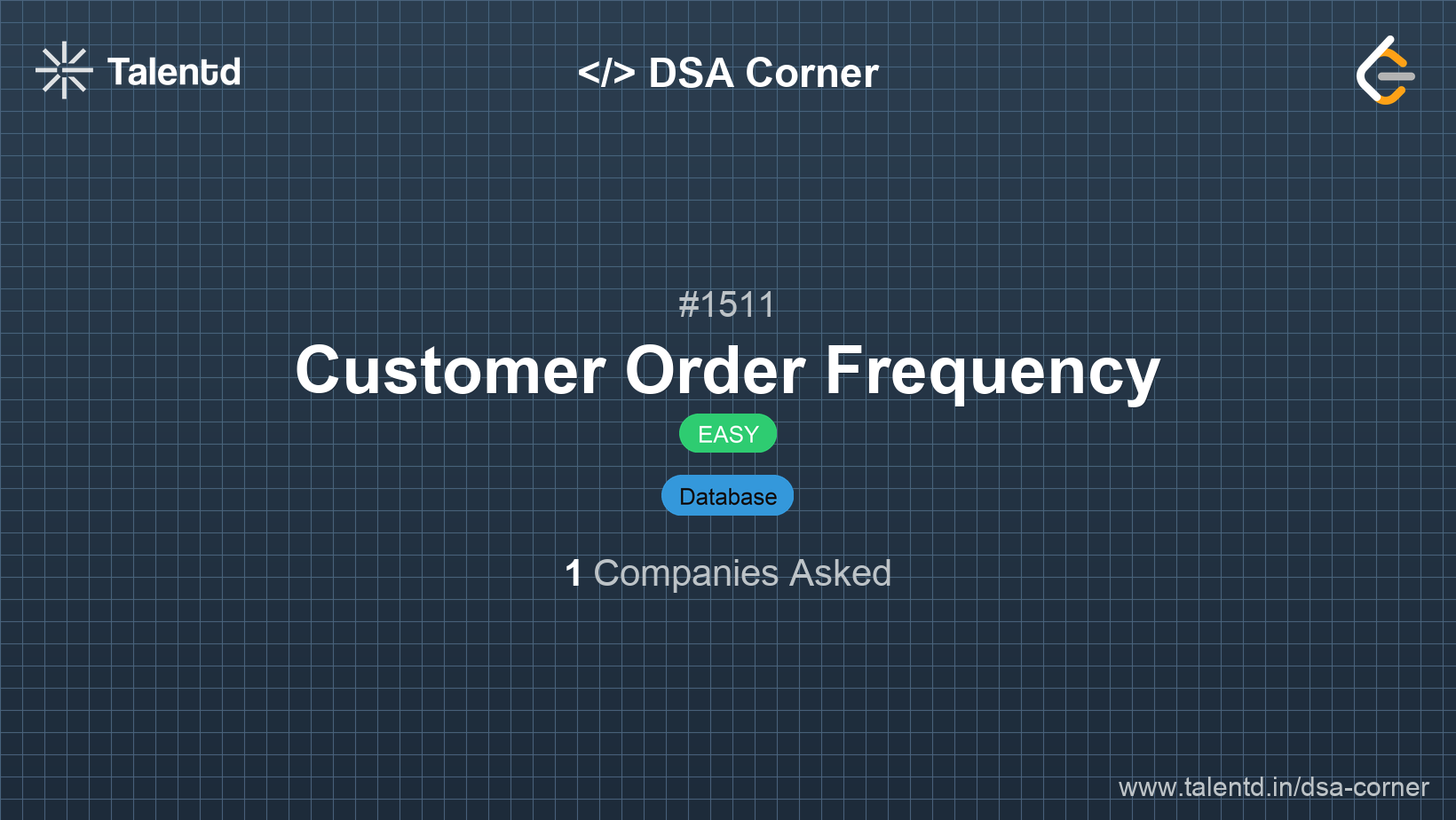 Problem visualization for Customer Order Frequency - A Easy level DSA problem