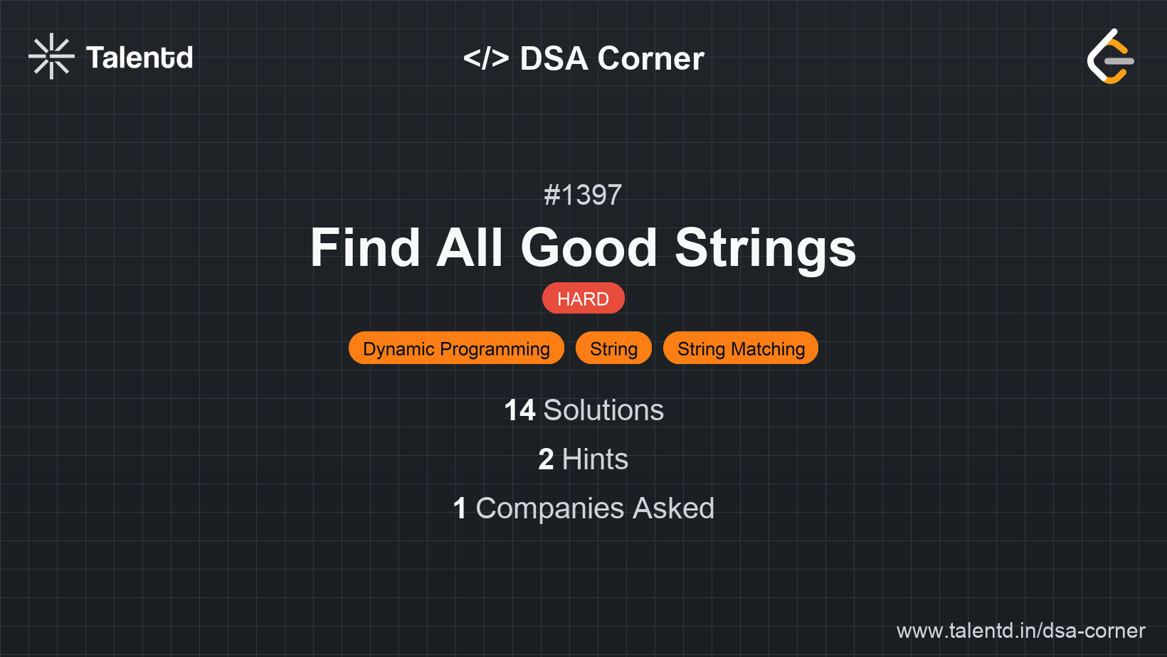 Problem visualization for Find All Good Strings - A Hard level DSA problem