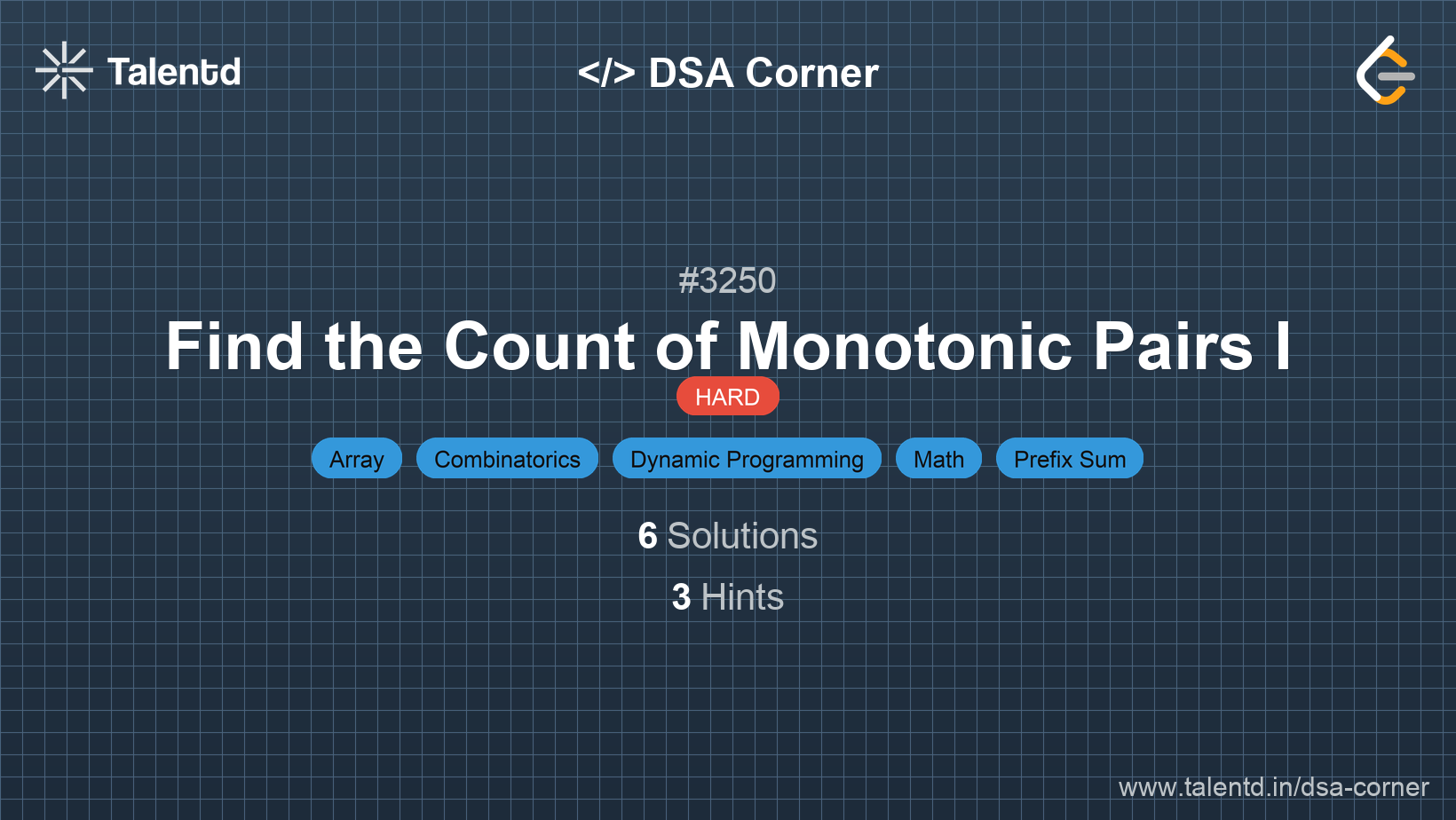 Problem visualization for Find the Count of Monotonic Pairs I - A Hard level DSA problem