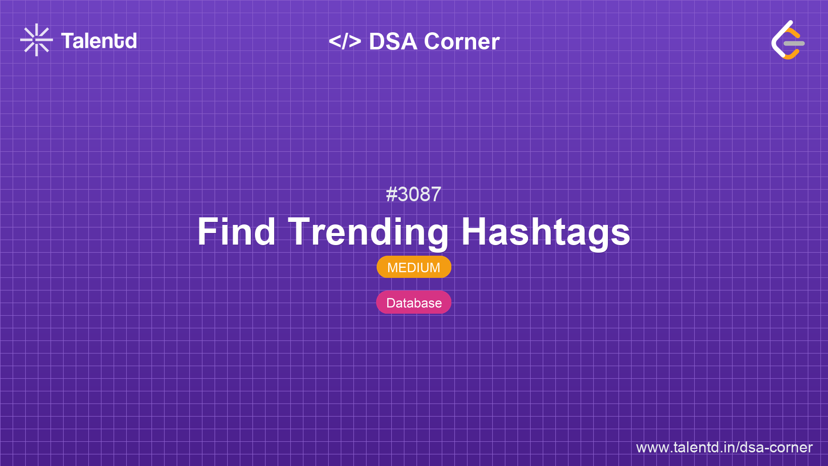 Problem visualization for Find Trending Hashtags - A Medium level DSA problem