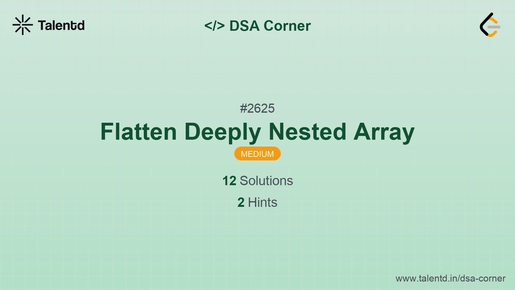 Problem visualization for Flatten Deeply Nested Array - A Medium level DSA problem