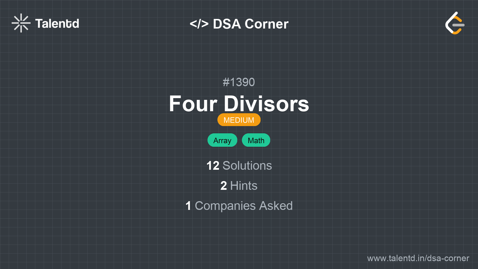 Problem visualization for Four Divisors - A Medium level DSA problem