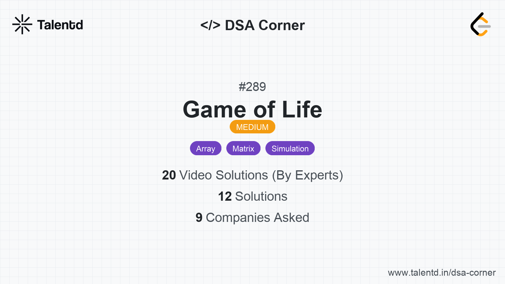 Problem visualization for Game of Life - A Medium level DSA problem