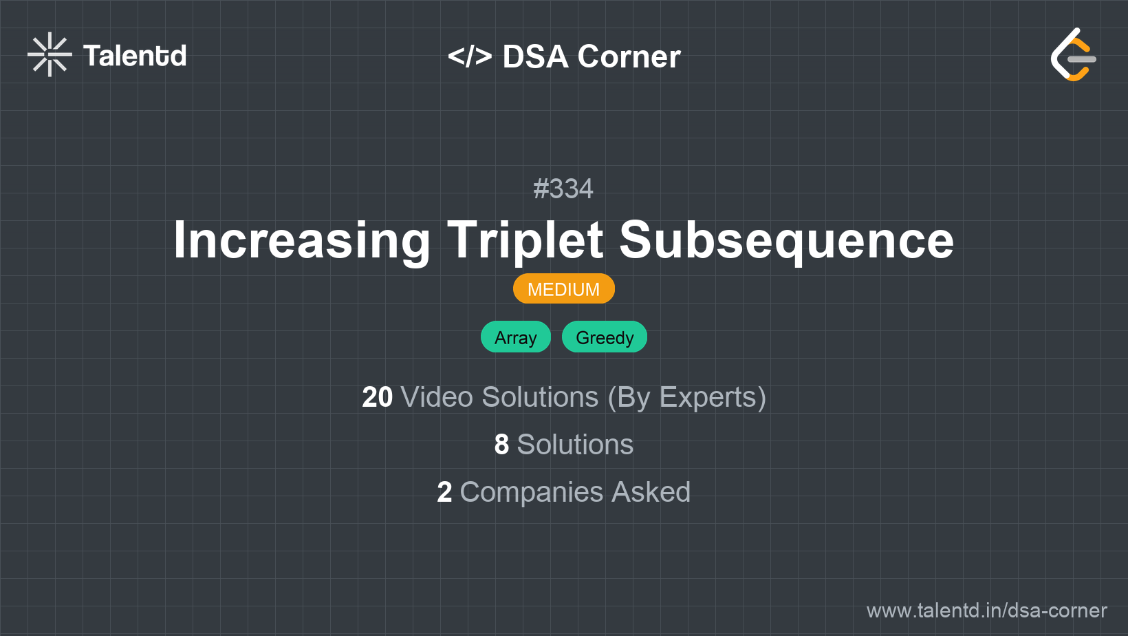 Problem visualization for Increasing Triplet Subsequence - A Medium level DSA problem