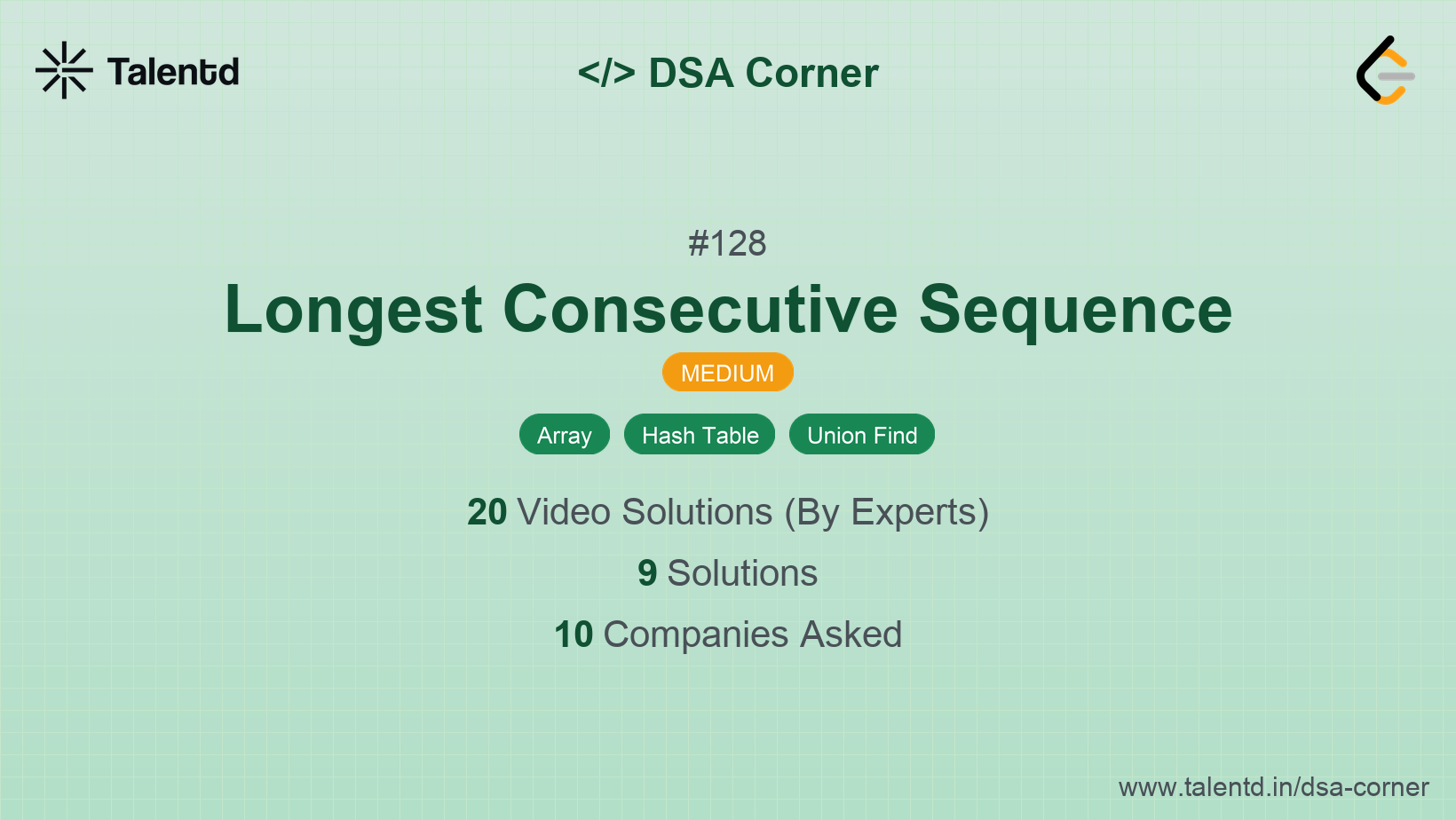 Problem visualization for Longest Consecutive Sequence - A Medium level DSA problem
