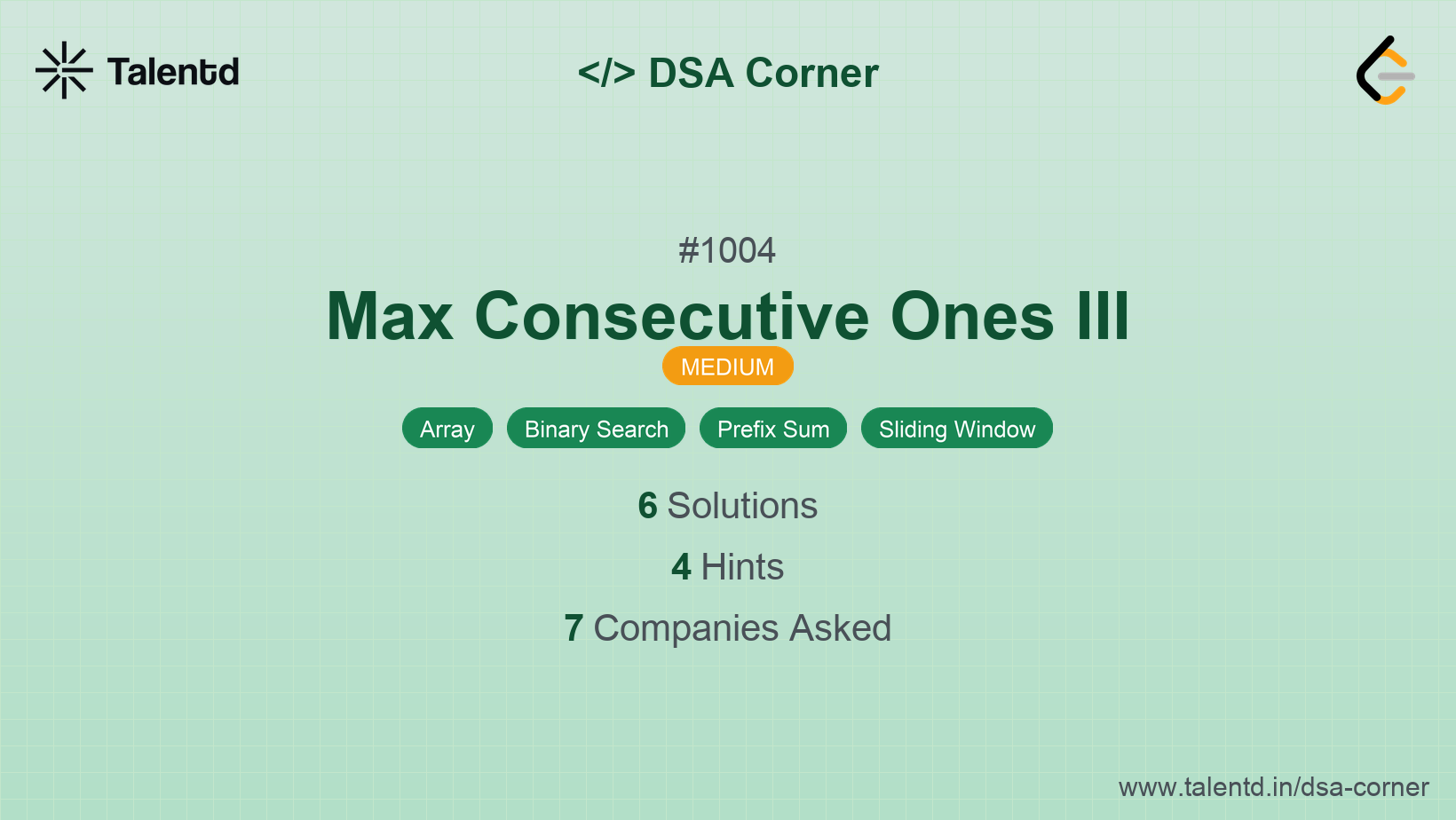 Problem visualization for Max Consecutive Ones III - A Medium level DSA problem