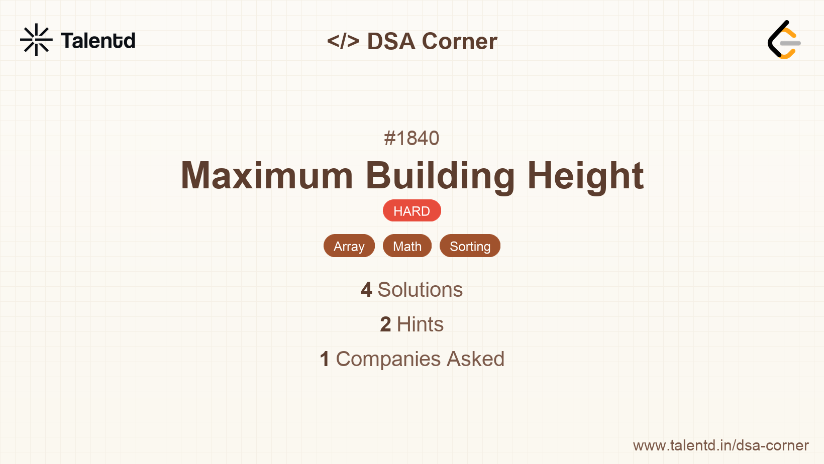 Problem visualization for Maximum Building Height - A Hard level DSA problem