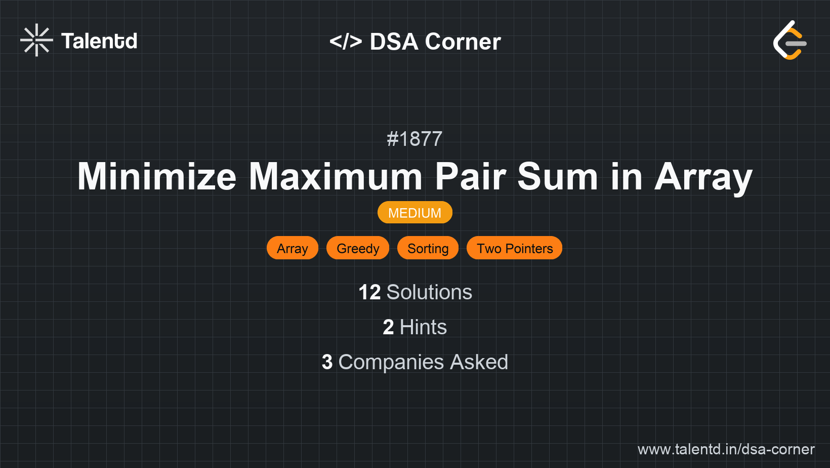 Problem visualization for Minimize Maximum Pair Sum in Array - A Medium level DSA problem