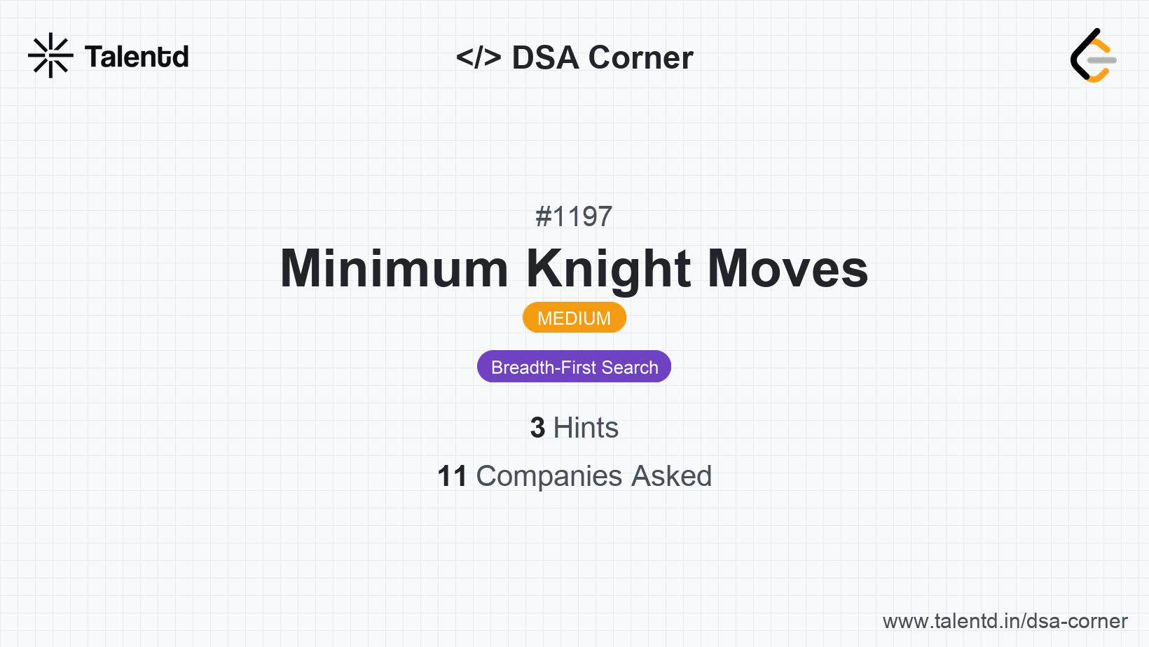 Problem visualization for Minimum Knight Moves - A Medium level DSA problem
