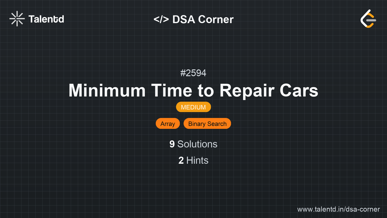 Problem visualization for Minimum Time to Repair Cars - A Medium level DSA problem
