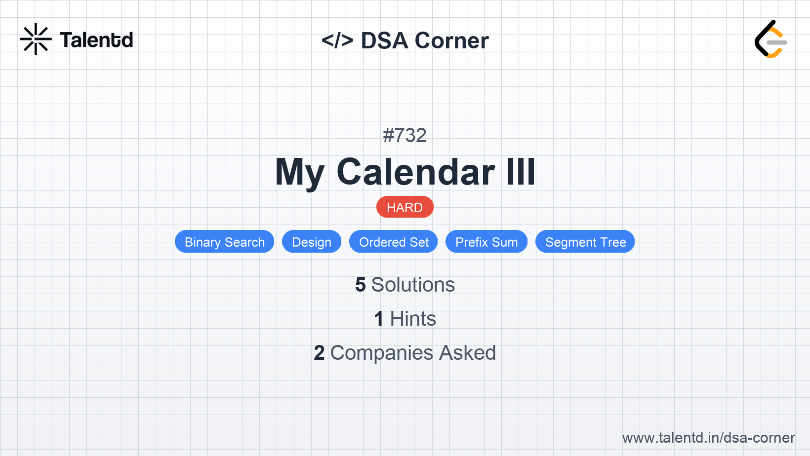 Problem visualization for My Calendar III - A Hard level DSA problem