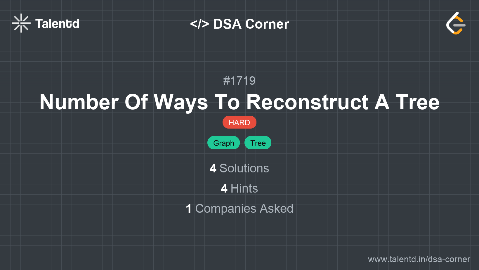 Problem visualization for Number Of Ways To Reconstruct A Tree - A Hard level DSA problem