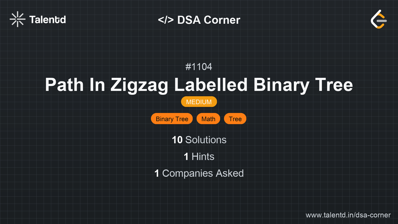 Problem visualization for Path In Zigzag Labelled Binary Tree - A Medium level DSA problem