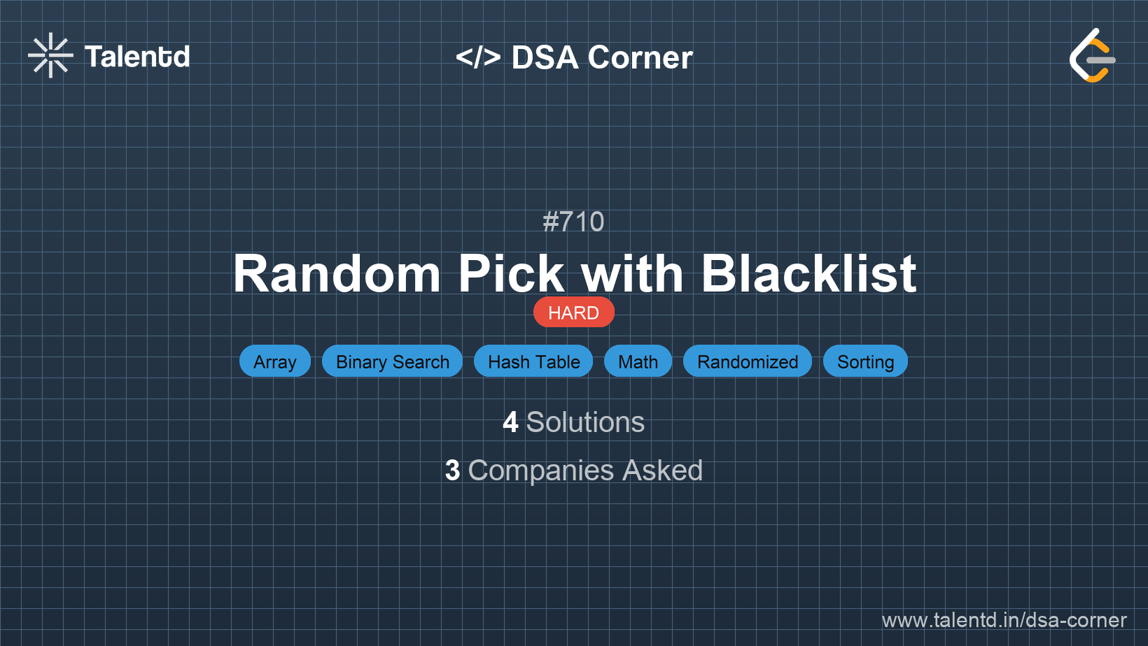 Problem visualization for Random Pick with Blacklist - A Hard level DSA problem