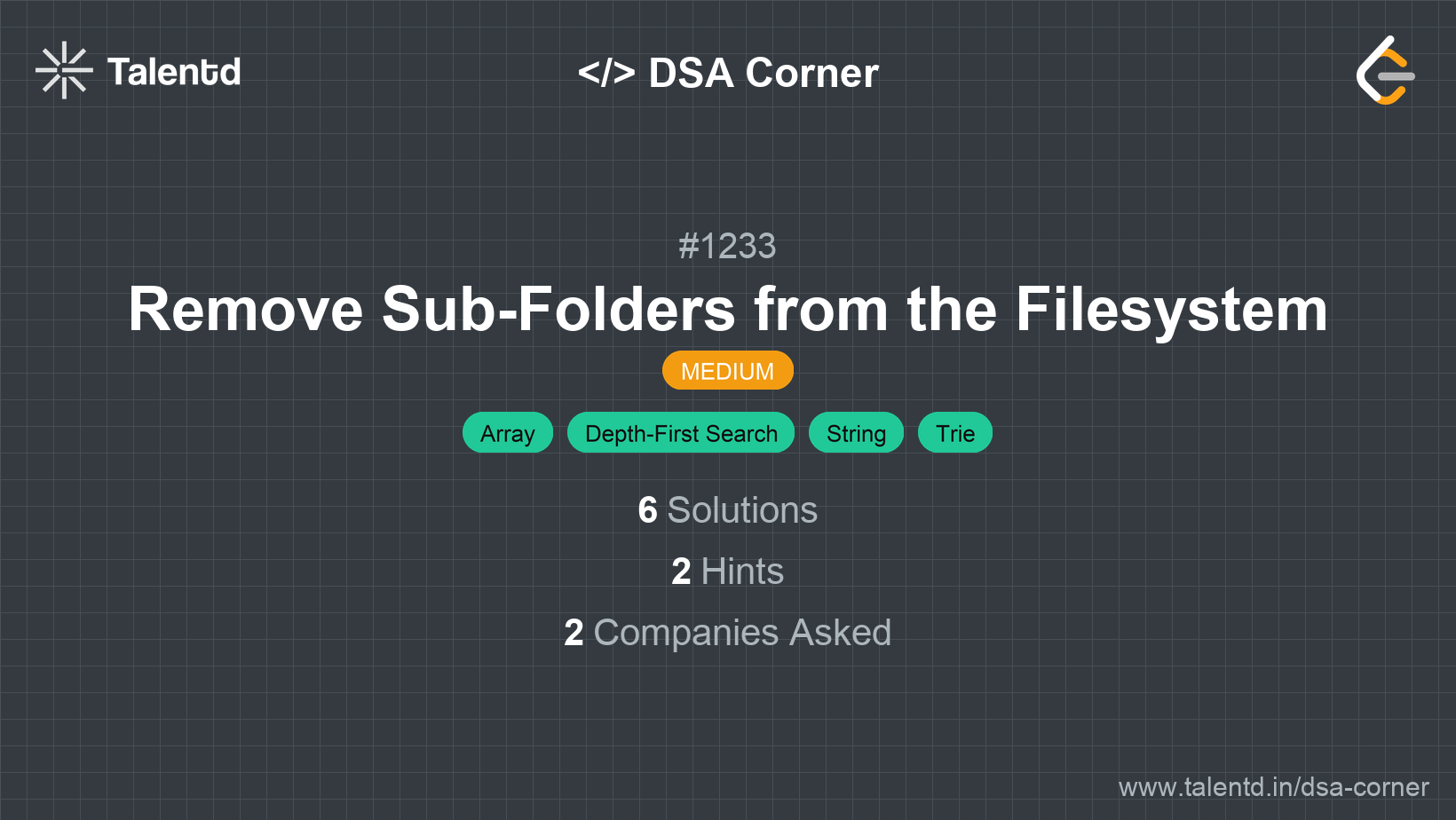 Problem visualization for Remove Sub-Folders from the Filesystem - A Medium level DSA problem