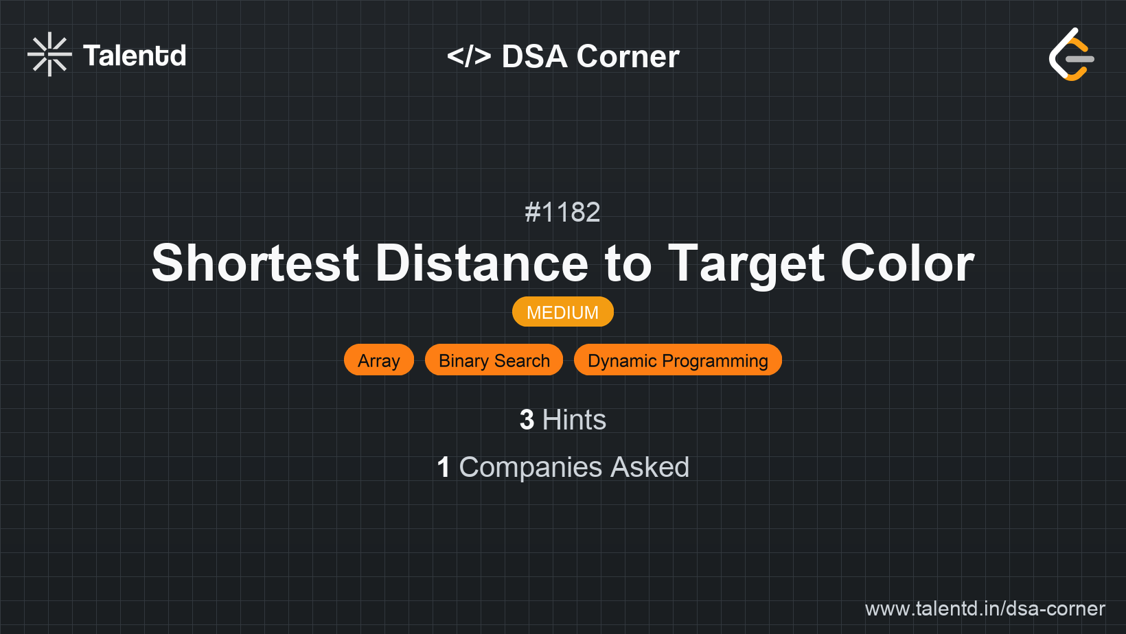 Problem visualization for Shortest Distance to Target Color - A Medium level DSA problem